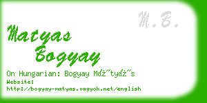 matyas bogyay business card